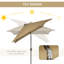 Parasol de marché rectangulaire lumineux 6 pi 4 po x 9 pi 8 po Mungo-1293879621