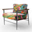 Mauve Butterfles Paradise Rainbow Flowerfield III - Fauteuil rembourré Boho, fauteuil d'appoint Butterfly Art-877237471