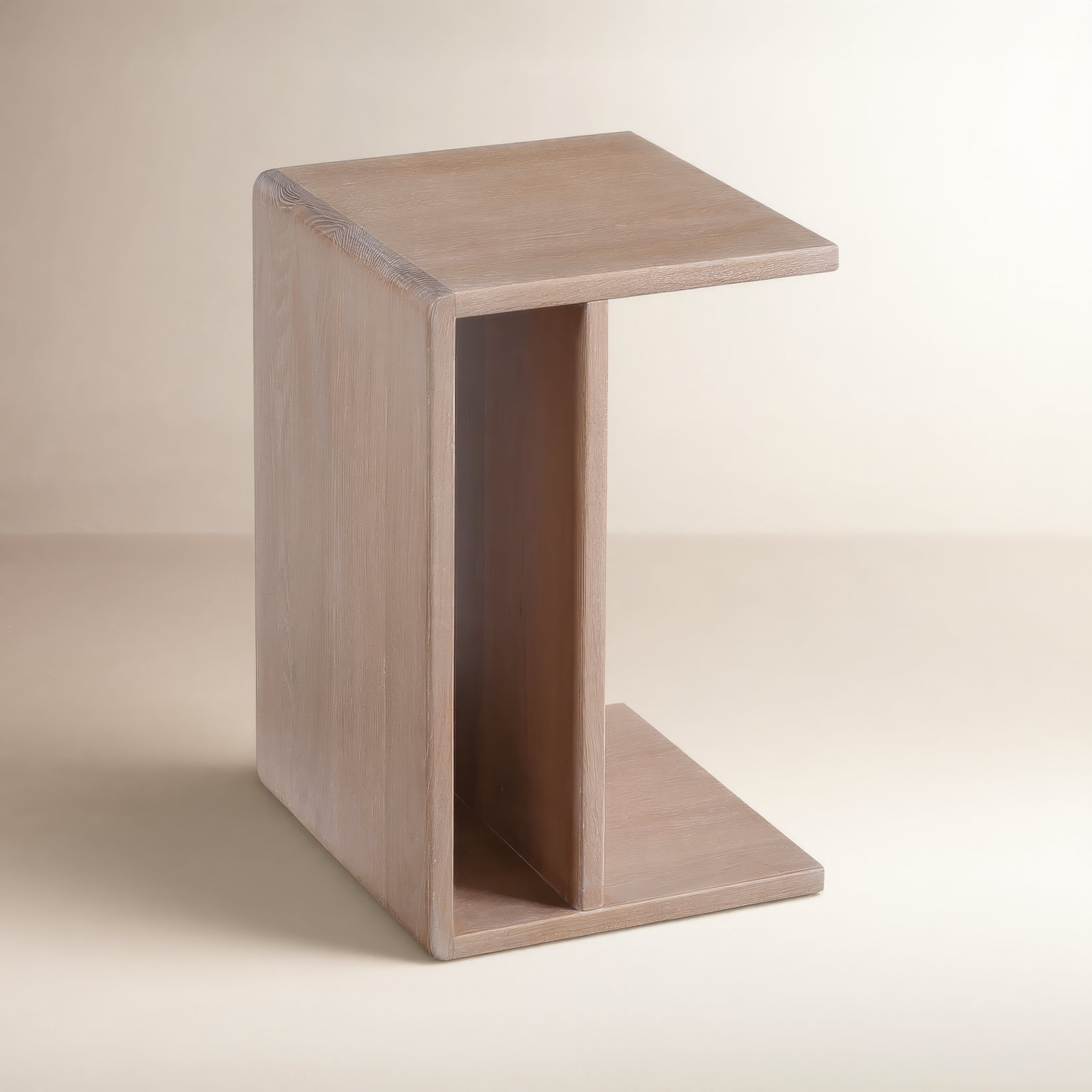 Kegan Solid Wood End Table, White Wash