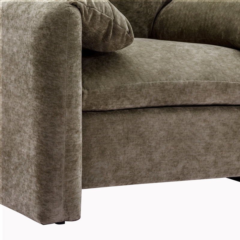 Marithza 38.6'' W Oversized Armchair Accent Chair, Matcha Green Chenille