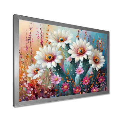 White Pink Cactus Beauty - Cactus Wall Art