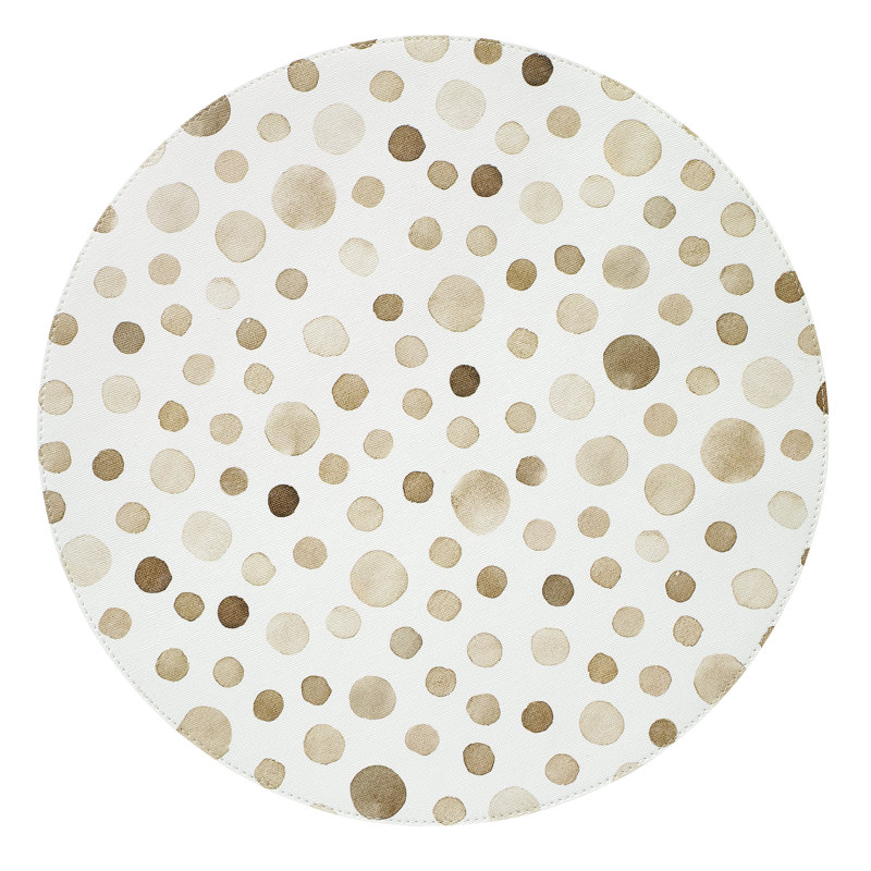 Dots 15" Rd Mat, Beige