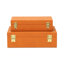 Ensemble de boîtes décoratives rectangulaires Lusan - faux chagrin orange-2034185386