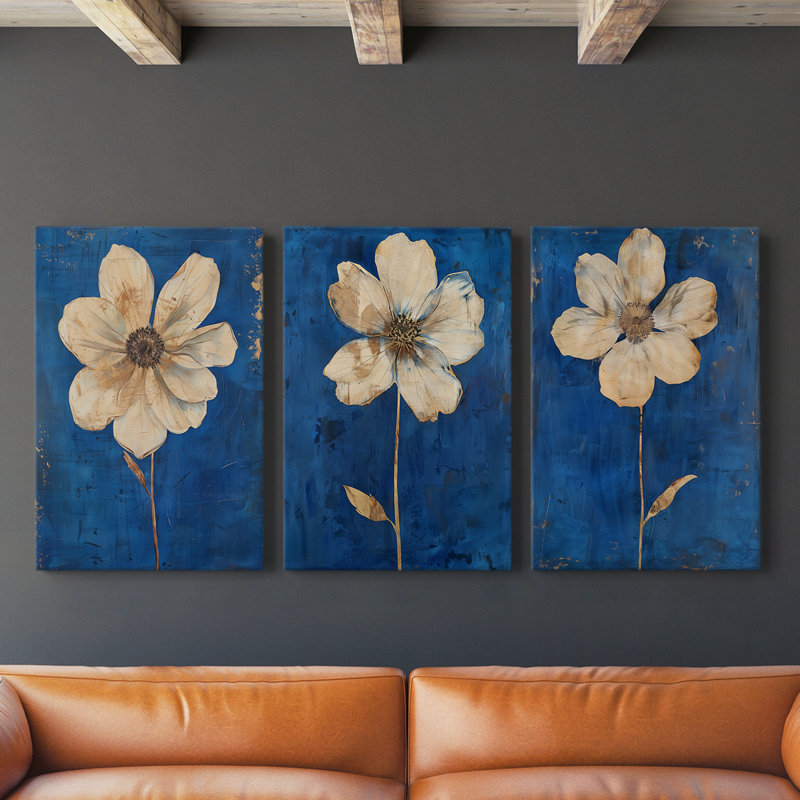 Floral Study Series XXVI - Ensemble de toiles tendues avec châssis Premium - Prêt à être accroché