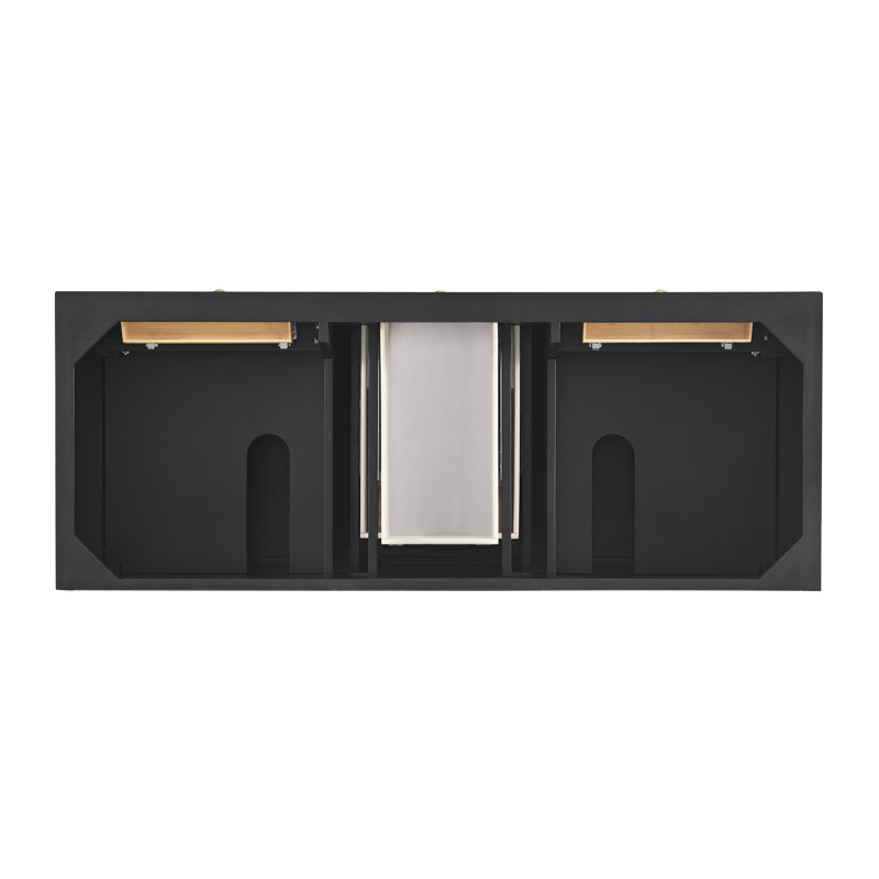 Lorelai 60'' W Double Vanity, Eternal Jasmine Pearl, Black Onyx