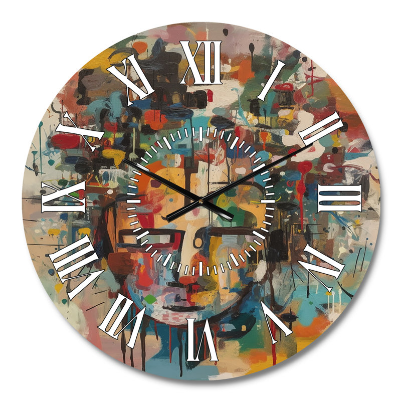 Abstract Face II - horloge murale, Médium