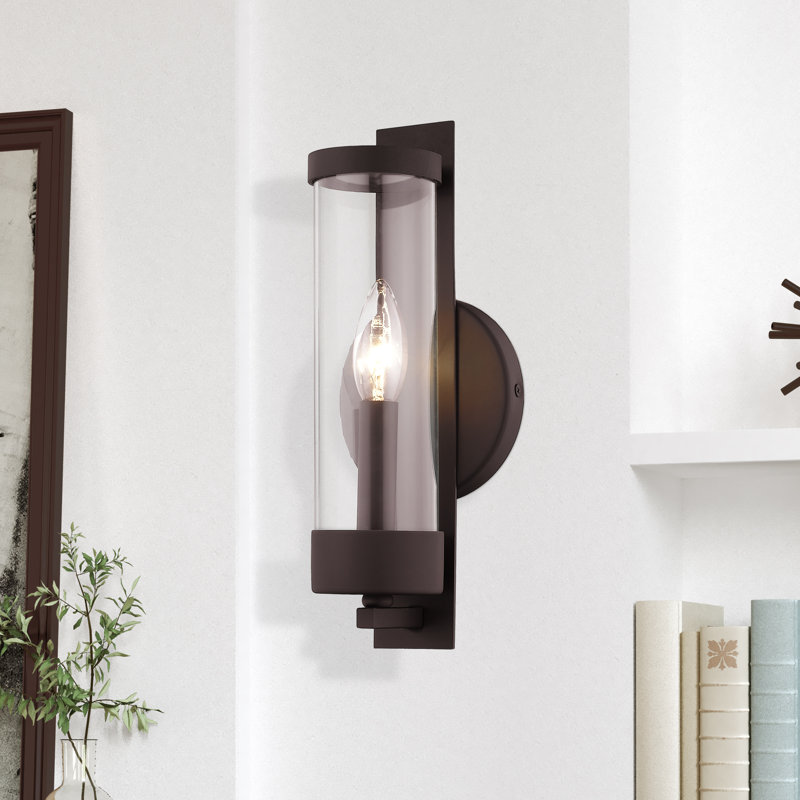 Bernd Steel Candle Wall Light, Bronze