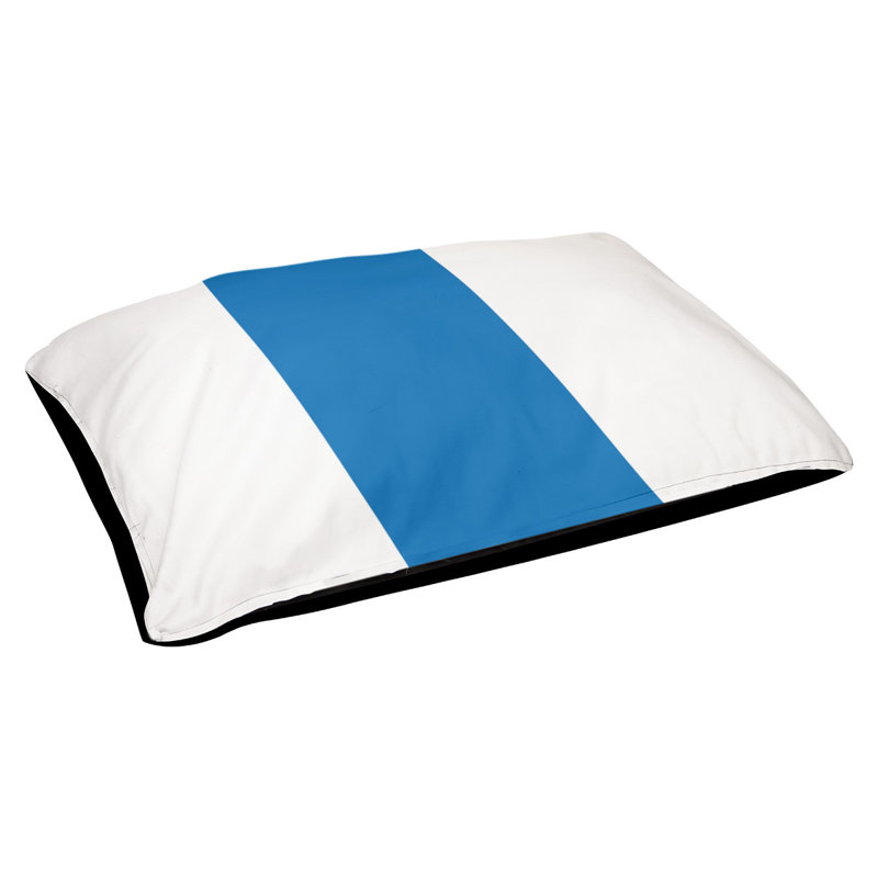 Coussin Golden State, Moyen (l 28 po x P 18 po x H 9,5 po), Blanc / bleu royal / blanc