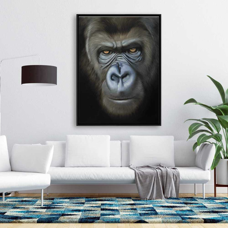 Gorilla Face - Bureau, faune encadrée, décoration intérieure