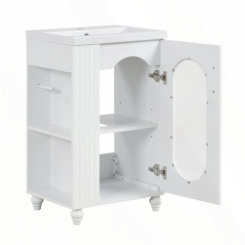 20" Bathroom Vanity with Sink, White