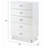 White 5-Drawer Chest with Ring Pull Handles