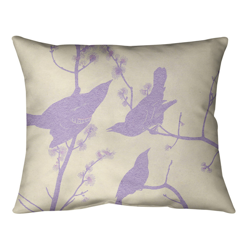Coussin lombaire à oreilles starling, Duvet synthétique, 14 po x 10 po, Jaune / Mauve
