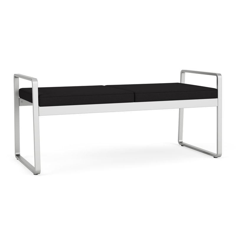 Banc en métal Gansett, Argent, Noir Visite Libre - tissu uni
