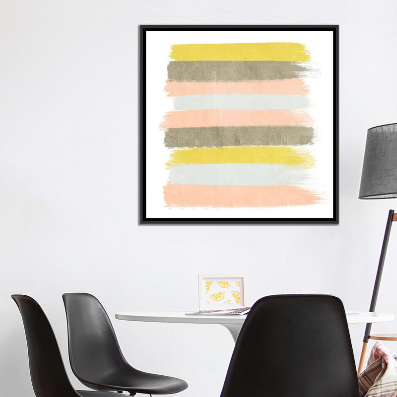 « upton rayures », reproduction d’impression sur toile, H 18 po x l 18 po x P 1,5 po, Toile avec cadre noir