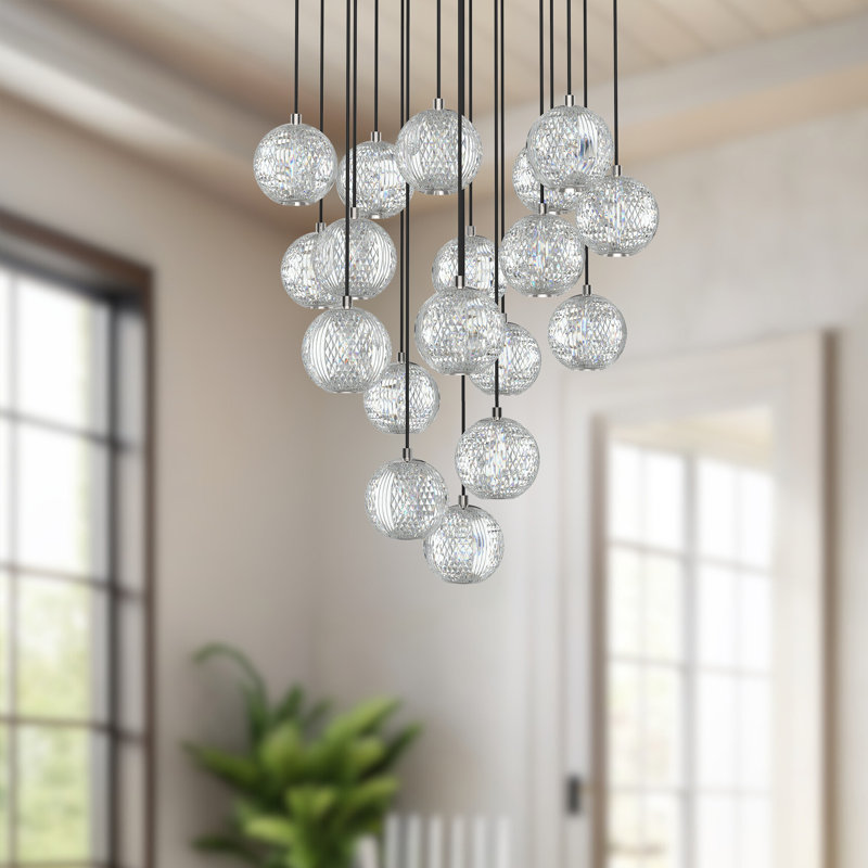 Marni 18 - Light LED Pendant, Polished Nickel