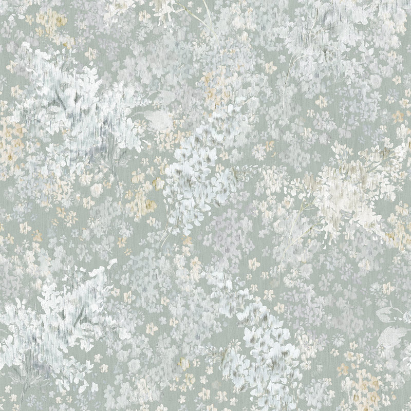 Flora Collection Soft Foliage Wallpaper Roll, Gray