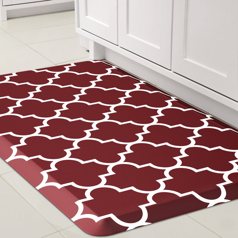Tapis de cuisine anti-fatigue antidérapant, Rectangle l 17 po x L 28 po, Rouge
