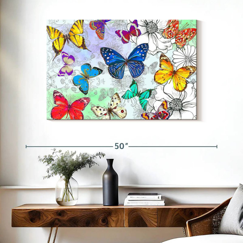 Papillons à fleurs Brampt, H 26 po x l 39 po
