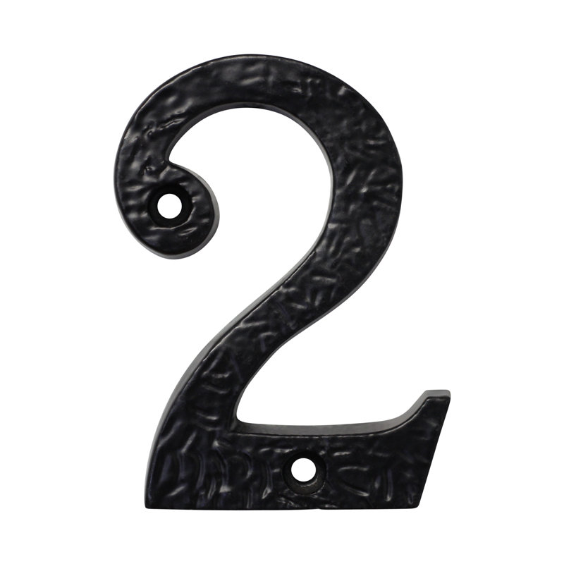Numéro de maison 3 po, 2, Noir