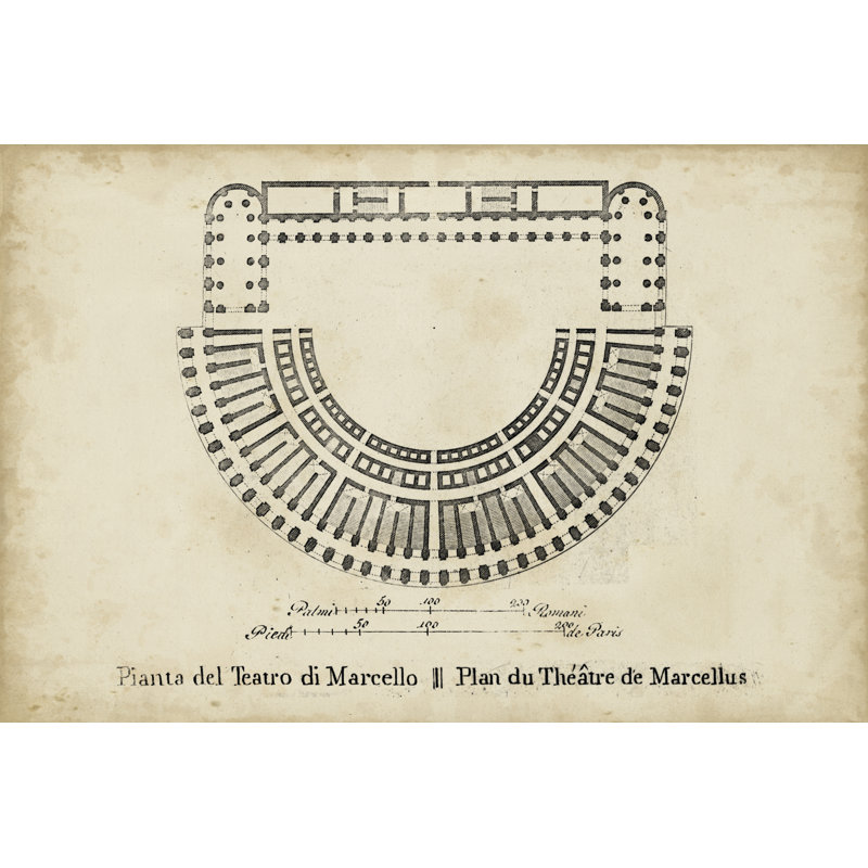 «Plan for the Theatre of Marcellus», impression sur toile tendue, H 24 po x l 36 po x P 1,25 po