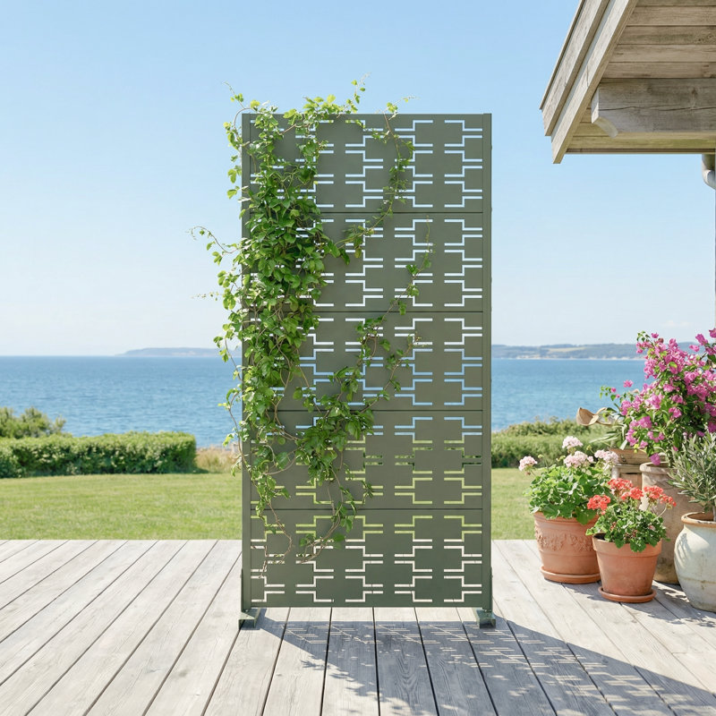Paravents d'extérieur en métal 60 po x 30 po Trail, H 60 po x l 30 po x P 16 po, Vert