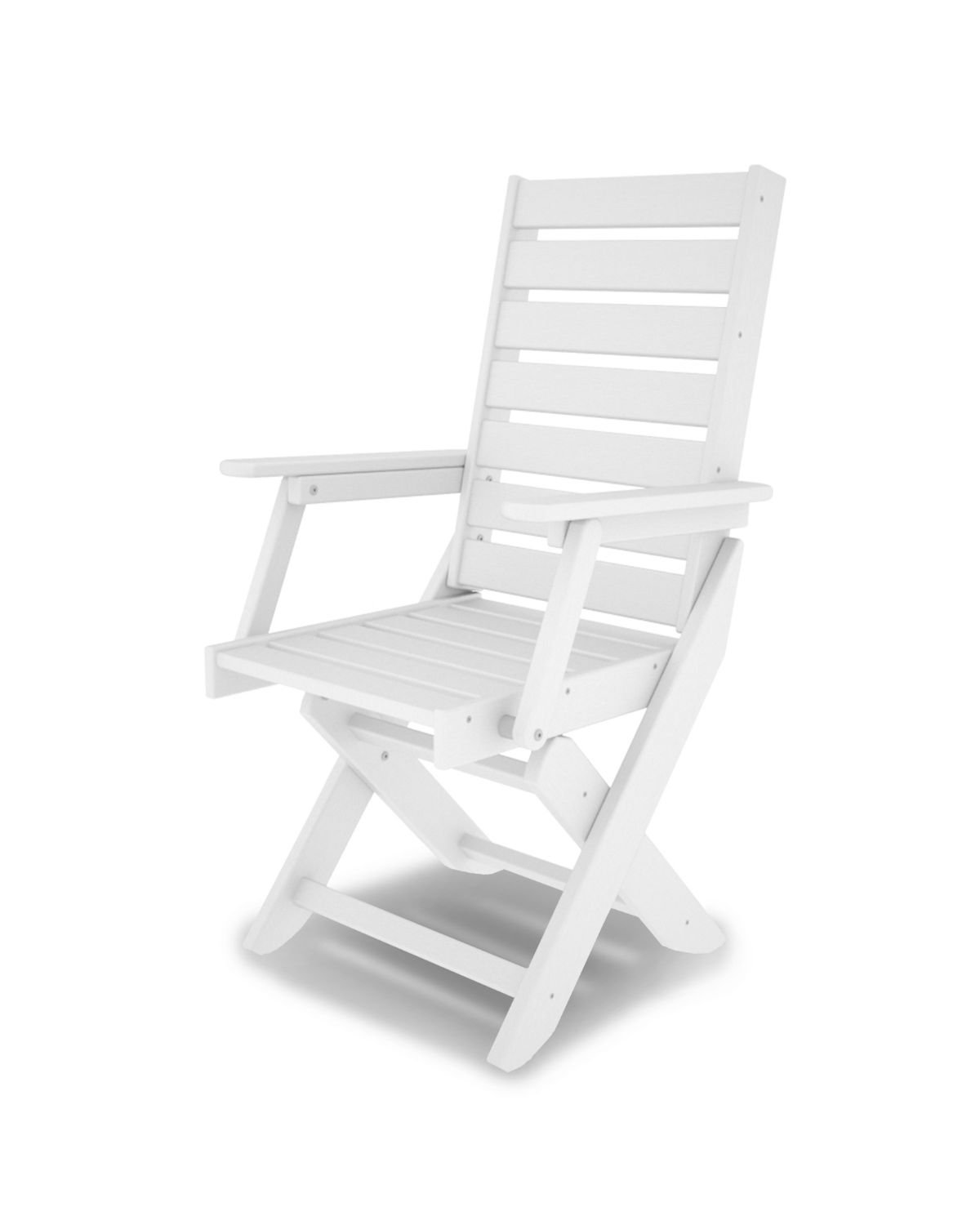 POLYWOOD® Captain Foldable Patio Armchair, White