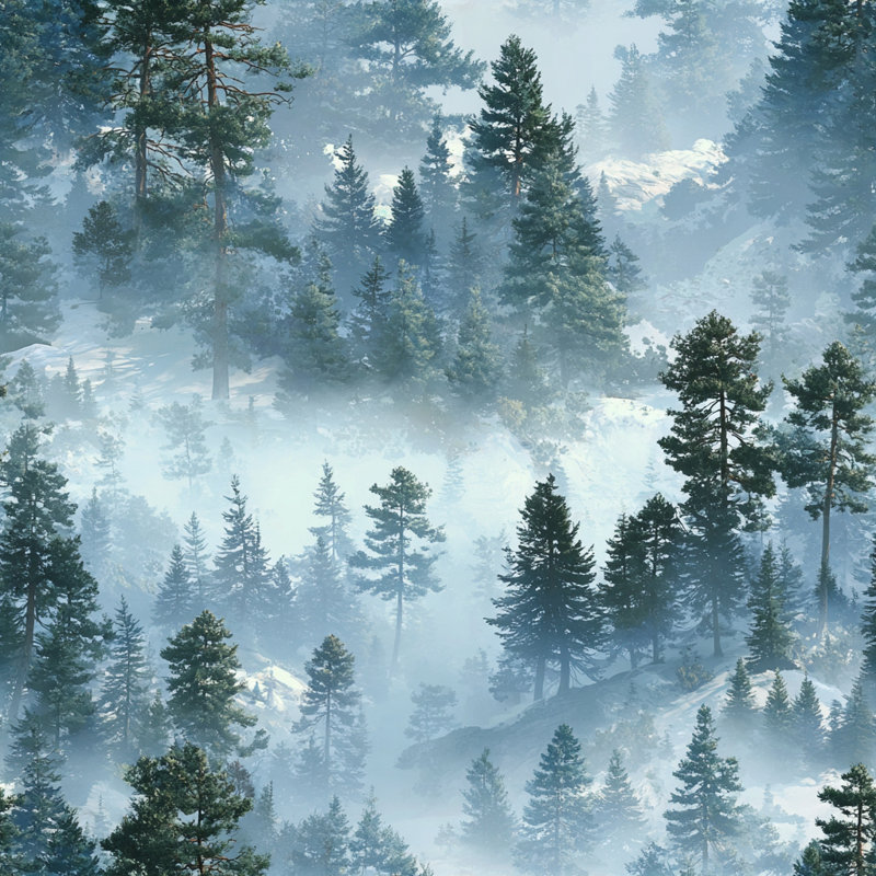 Art mural sur toile Alpine Mist Valley, H 12 po x l 12 po