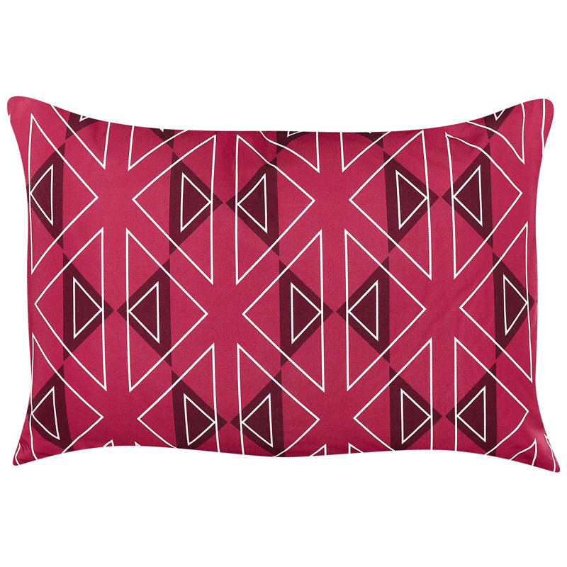 Zakaryan Mezzano Indoor / Outdoor Geometric Pink Rectangular Lumbar Cushion With Filling