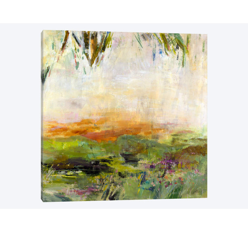 «Meadow Sunset» par Julian Spencer, impression sur toile tendue, H 12 po x l 12 po x P 1,5 po, Toile tendue, Pas de tapis
