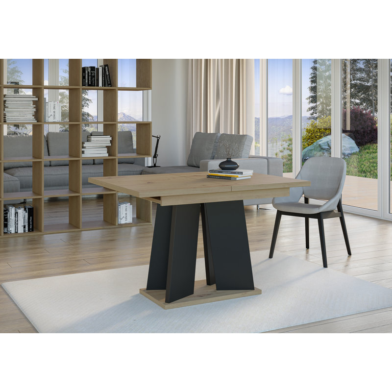 Extendable Dining Table Alekzander, Brown/Black