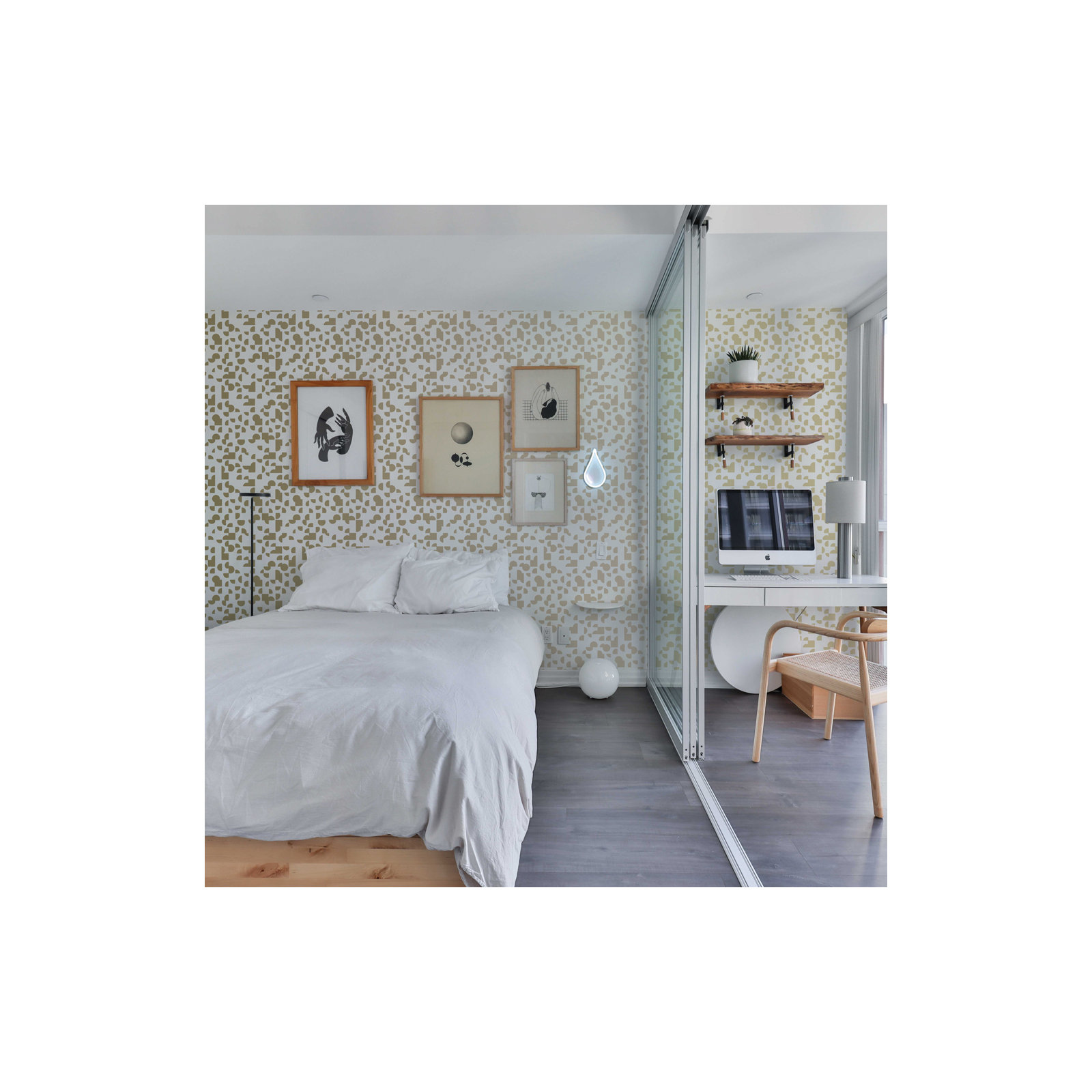 Mod Geo Peel and Stick Wallpaper, Gold