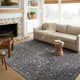 Sorrento Oriental Machine Made Power Loom Polyester Area Rug in Blue