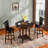 Laiklyn Swivel Solid Wood Bar Stool with PU Upholstered Cushion and Footrest-326704073-326704078