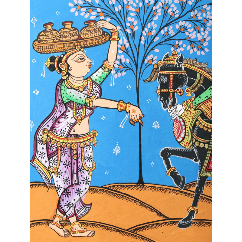 «Kanchi Abhijan (Jagannath, Baladev et le roi Gajapati avec Milkmaid Manika)», reproduction d'art