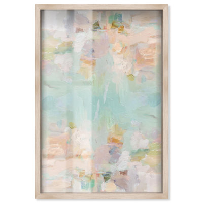 Expressive Swirls Shadowbox Print Green Abstract Art by Art Remedy