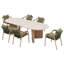 Ensemble de salle à manger 7 pièces 7 pièces avec 6 chaises en eucalyptus-131078873-131078875