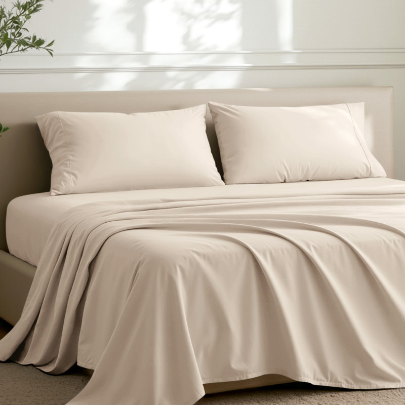 Microfiber Pillowcase Set Envelope Closure, Sand, Standard Pillow Case