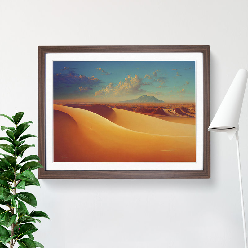 King Desert - Framed Print, 34cm H x 46cm W x 2cm D, Walnut