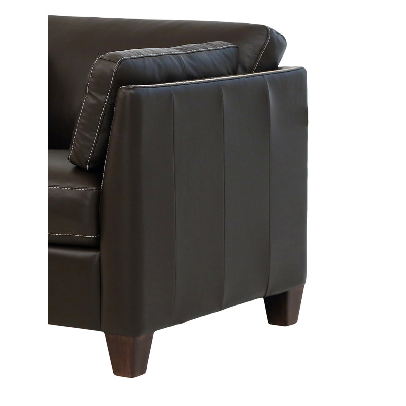 Fauteuil large de 36,4 po Ilia, Similicuir chocolat