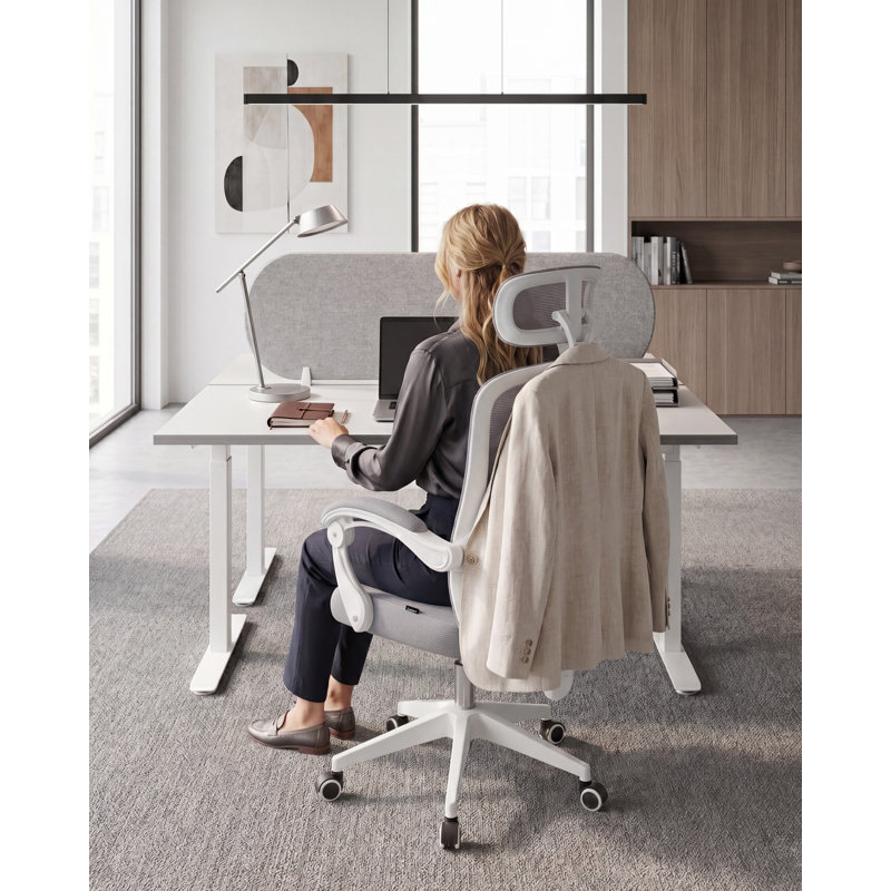 Beliani SERANEV Office Chair with Headrest, Grey
