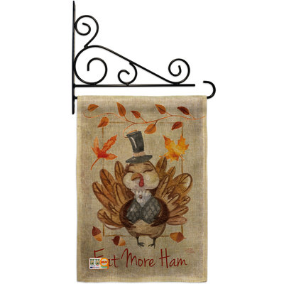 Double Sided 18.5'' H x 13'' W Burlap Thanksgiving Flag Set