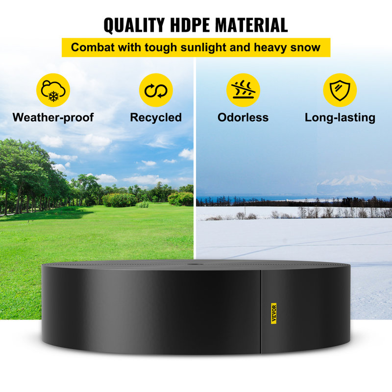 Black Vinyl 10" x 300 ft Landscape Edging Roll