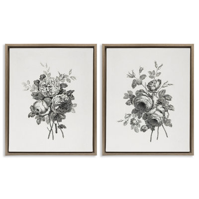Ensemble de 2 toiles flottantes encadrées antiques