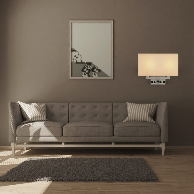 Modern Brushed Nickel Wall Sconce with White Acrylic Shade