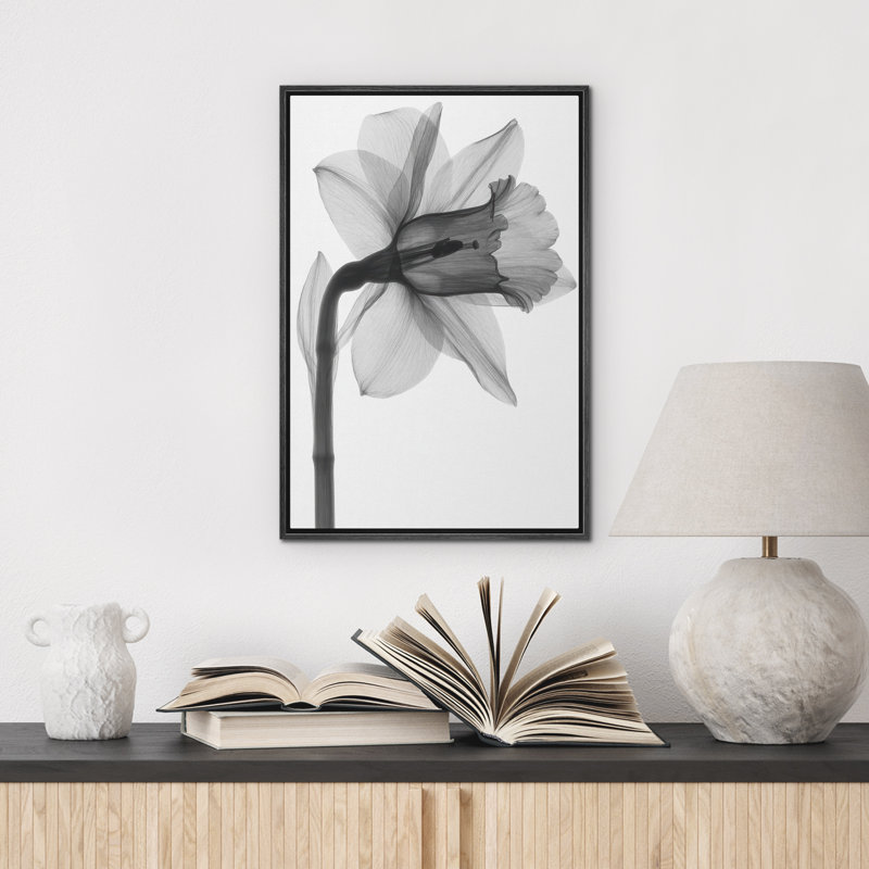 Aquarelle fleur, art mural, impression sur toile, décoration murale de chambre à coucher, H 36 po x l 24 po, Noir