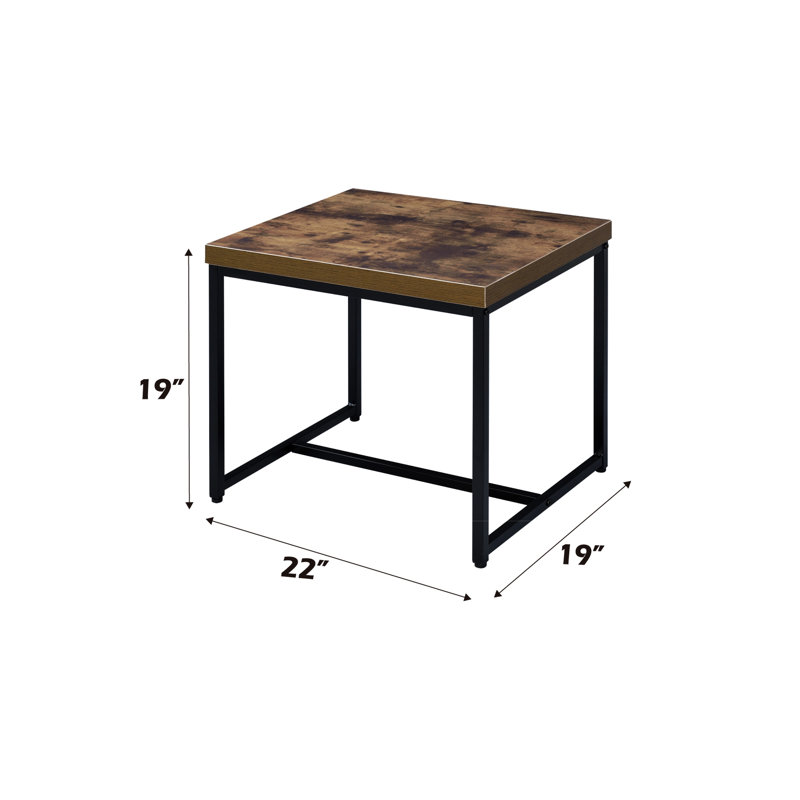 Table de bout en chêne patiné et noir - une pièce de décoration simple et élégante qui ajoute une touche contemporaine
