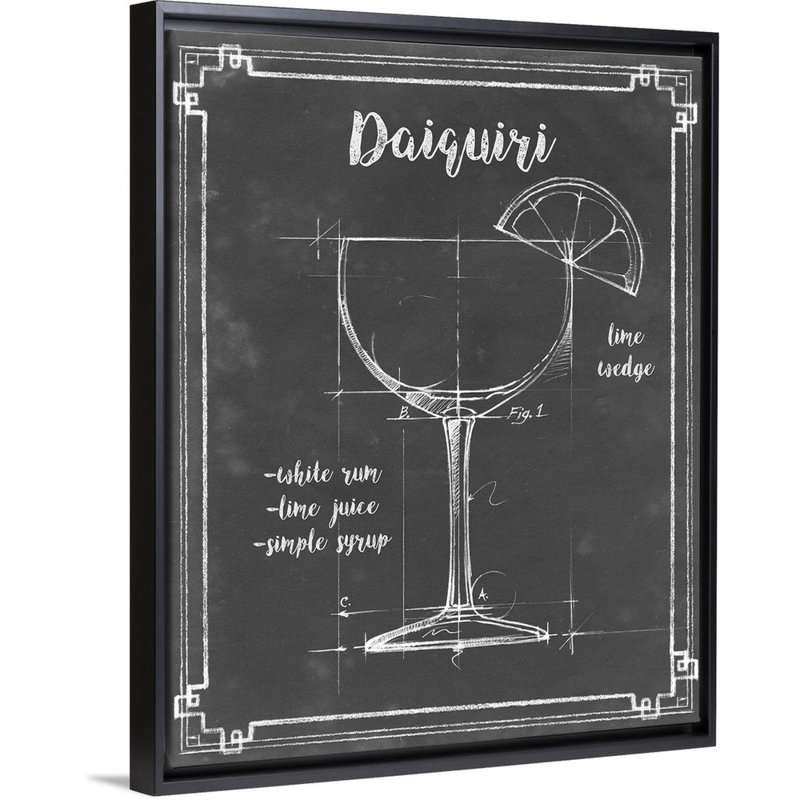 Mixology III - Impression sur toile, Cadre flottant noir, H 21,7 po x l 17,7 po x P 1,75 po