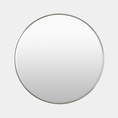 Vivid Round Stainless Steel Beveled Mirror