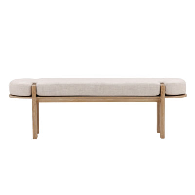 Ella Upholstered Accent Bench, Beige