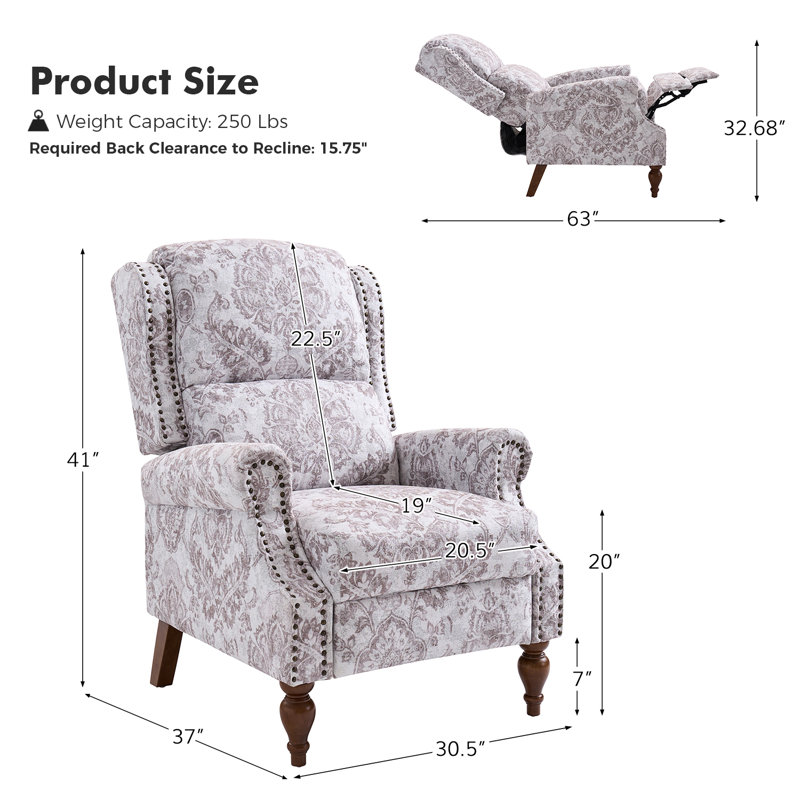 Fauteuil inclinable l 30,5 po Ariany, Polyester beige